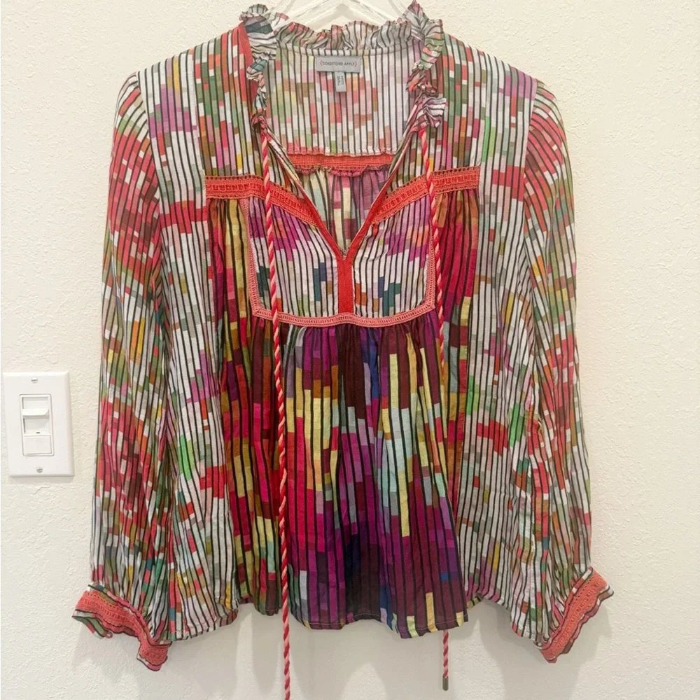 ANTHROPOLOGIE CONDITIONS APPLY Etienne Peasant Top - Picture 2 of 10